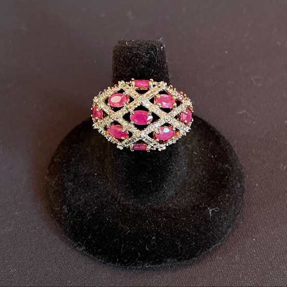 Technibond Ruby Cluster Ring - Picture 9 of 13